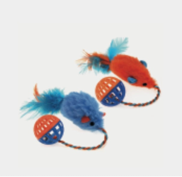 Juguete Combo Mix para Gatos (Ratón + Pelota)