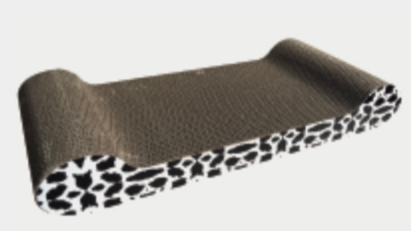 Rascador para Gatos Curvo Animal Print – Tipo Ola Antiestrés