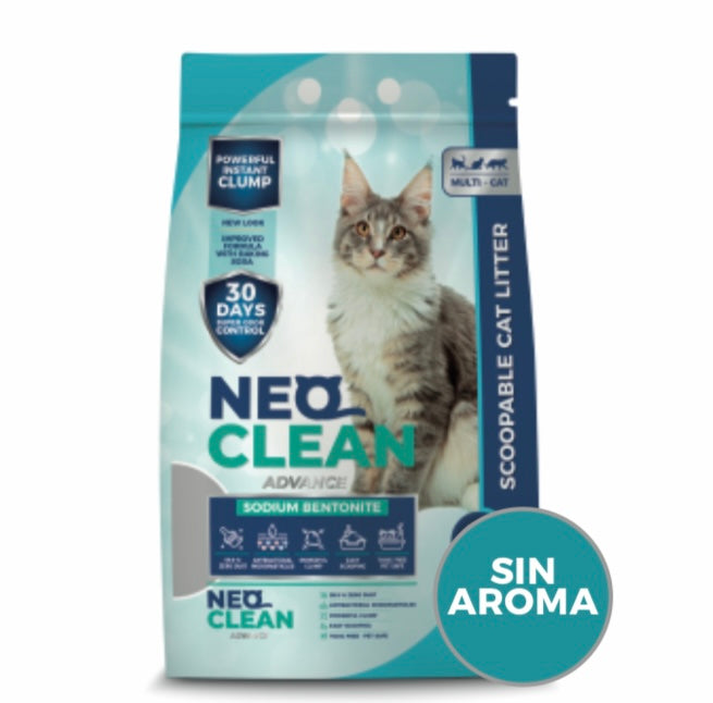 Arena para Gatos Aglomerante Neo Clean Advance Sin Aroma
