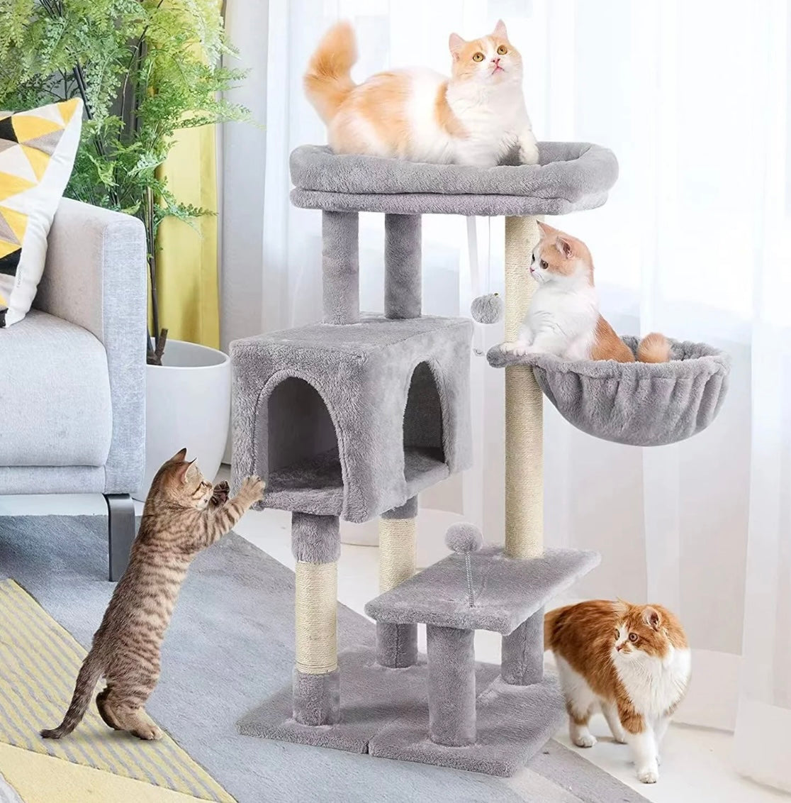 Torre Rascador Multifuncional para Gatos