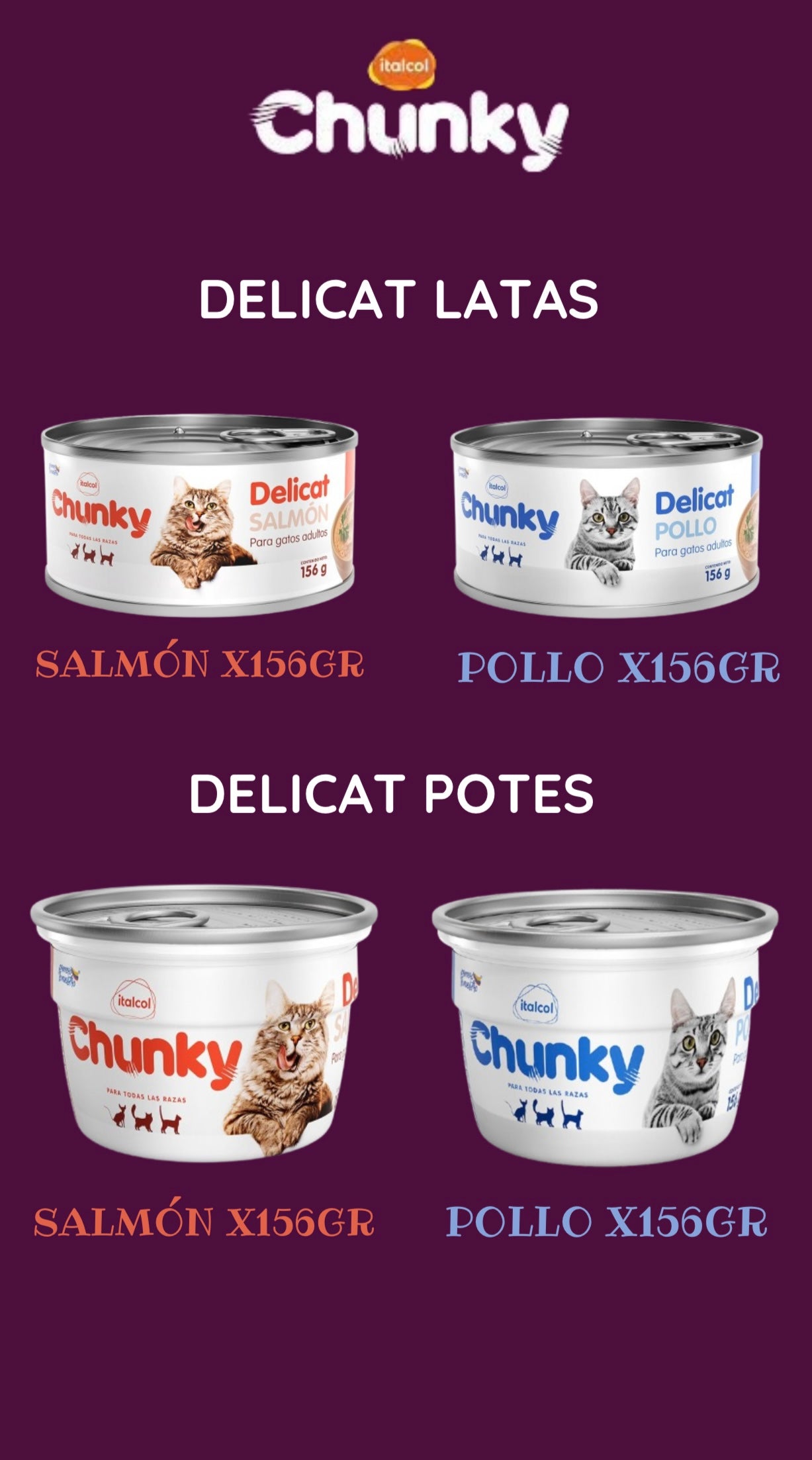 Chunky Delicat Gatos 156 g